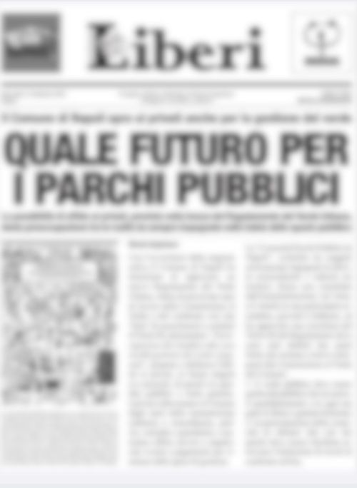 Quale futuro per i parchi pubblici? Conferenza Stampa mercoledi 12 febbraio ore 12-30