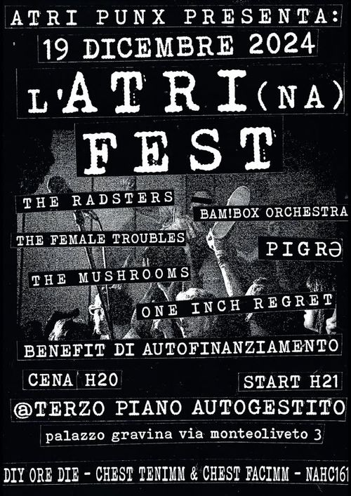 ATRI PUNX PRESENTA: L' ATRI (NA) FEST - benefit di autofinanziamento