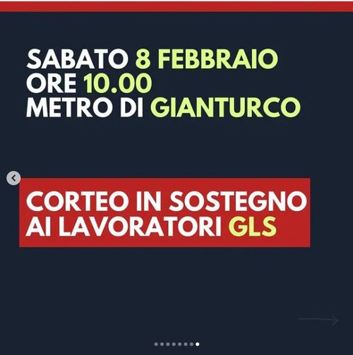 CORTEO IN SOSTEGNO DEI LAVORATORI GLS